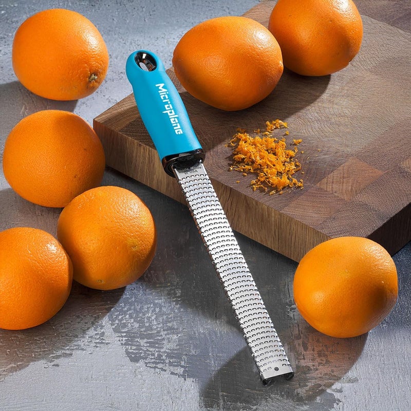 Microplane Premium Zester with Ergonomic Handle - Turquoise Stainless Steel Grater - Image 3